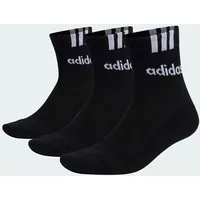 adidas 3-Streifen Linear Half-Crew Cushioned Socken, 3 Paar Black / White 34-36