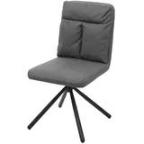 Mendler Esszimmerstuhl HWC-G58, Küchenstuhl Stuhl, drehbar Auto-Position Textil/Stoff grau
