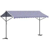 vidaXL Freistehende Markise 400 x 300 cm blau/weiß