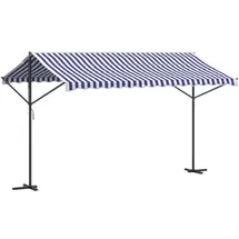 vidaXL Freistehende Markise 400 x 300 cm blau/weiß