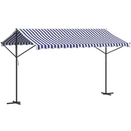 vidaXL Freistehende Markise 400 x 300 cm blau/weiß
