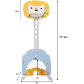 Costway Basketballkorb Spielplatz gelb 180 x 150 cm