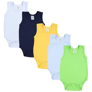 TupTam Baby Jungen Achselbody – Weicher Baby Body im 5er Pack aus Baumwolle, Body Baby Unifarben OEKO-TEX zertifiziert, Farbe: Farbenmix 1, Größe: 110 - 110