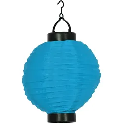 Solarlampe LED Gartendeko Lampion blau Terrassenlampe Partybeleuchtung Balkonlampe, warmweiß, DxH 20x28 cm