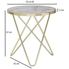 Wohnling Beistelltisch weiß, marmor 55,0 x 55,0 x 57,0 cm
