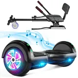 Hoverboard mit sieben, Hoverboard mit 6,5 Pouces mit hautparleur Bluetooth und farbigen Lichtern, selbstfahrender Roller für Kinder (Go-Kart inklusive)