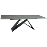 Feldmann-Wohnen Esstisch Westin (Tischplatte ausziehbar bis 240cm, 1-St., Kupfer Optik, Tischplatte aus gehärtetes Glas), 160-240x90x75cm grün Marmor / schwarz matt ausziehbar 160 cm x 76 cm x 90 cm