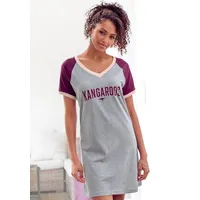 KangaROOS Bigshirt mit kontrastfarbenen Raglanärmeln grau|lila 44/46