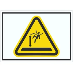HB-Druck Aufkleber Warnung tiefes Wasser Symbol A0 (841x1189mm)