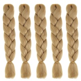 5 Stücke Jumbo Braids Extensions, 120cm Kunsthaar zum Einflechten Twist Zöpfe Synthetik Crochet Hair Flechthaar Haarverlängerungen Einfarbige Ombre Jumbo Zöpfe Haar Flechten Extensions für Crochet