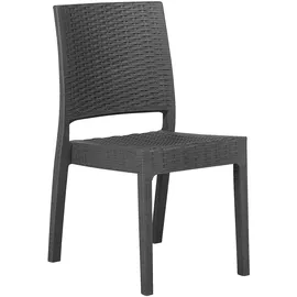 Beliani FOSSANO Gartenstuhl 60 x 60 x 89 cm grau 4 St.
