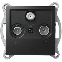 McPower FLAIR Antennendose Schwarz TVRadioSAT ohne Rahmen