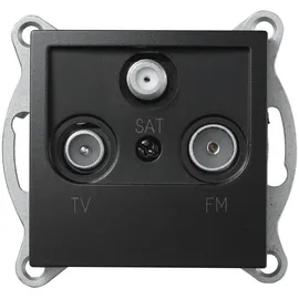 McPower FLAIR Antennendose Schwarz TVRadioSAT ohne Rahmen