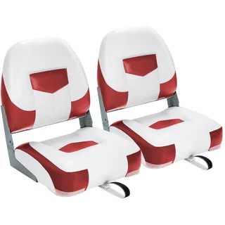 Goplus 2er Set Bootssitz, Bootsstuhl mit Klappbarer Rückenlehne, Hochelastischer Schaumstoff, pvc, pp, Wetterfest, Langlebig und Wasserdicht, uv