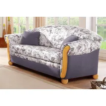 Home Affaire "Milano, Schlafsofa im Landhaus-Stil, bequem, Liegefläche 188/124cm", lila (flieder, flieder geblümt), B:174cm H:87cm T:88cm, Chenille (70% Polyacryl, 30% Polyester) auf Korpus und Zierkissen, Sitz und Rücken im Blumenmuster »Paradise« (100%