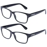 shop'n smile ideoon Lesebrille Klassische Lesebrille schwarz +1,5 dpt mit Brillenetui elegant, Lesebrille +1,5 dpt, Matt-schwarz, flexible Bügel, hoher Tragekomfort schwarz