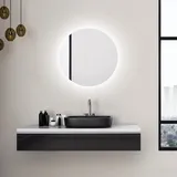 Talos Badspiegel rund Ø 60 cm - Badezimmer Wandspiegel mit Beleuchtung - feuchtraumgeeignet durch Aluminiumkorpus - Lichtfarbe Neutralweiß
