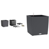 LECHUZA Cube Cottage 50 Komplettset 50 x 50 x 50 cm granit