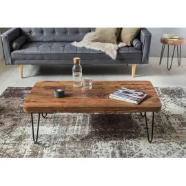 FineBuy Couchtisch Sheesham Braun 115 x 60 x 40 cm