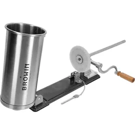 Biowin Browin 311003 Waagerechter Wurstfüller 3 kg, Wurstmaschine Wurstfüllmaschine Manuell, Edelstahl, Silber | Silber