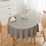 Simurq Tischdecke Abwaschbar - Wasserabweisend | Tischdecke Rund 160 Leinenoptik -Lotuseffekt | Pflegeleicht & fleckenabweisend Tischdecken | Tischdecke Grau-Tischtuch Table Cloth (Hellgrau, 160 Rund)