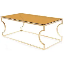 Feldmann-Wohnen Couchtisch Kenzo A Bernsteinfarben Gold Holz 120 x 40 x 60 cm