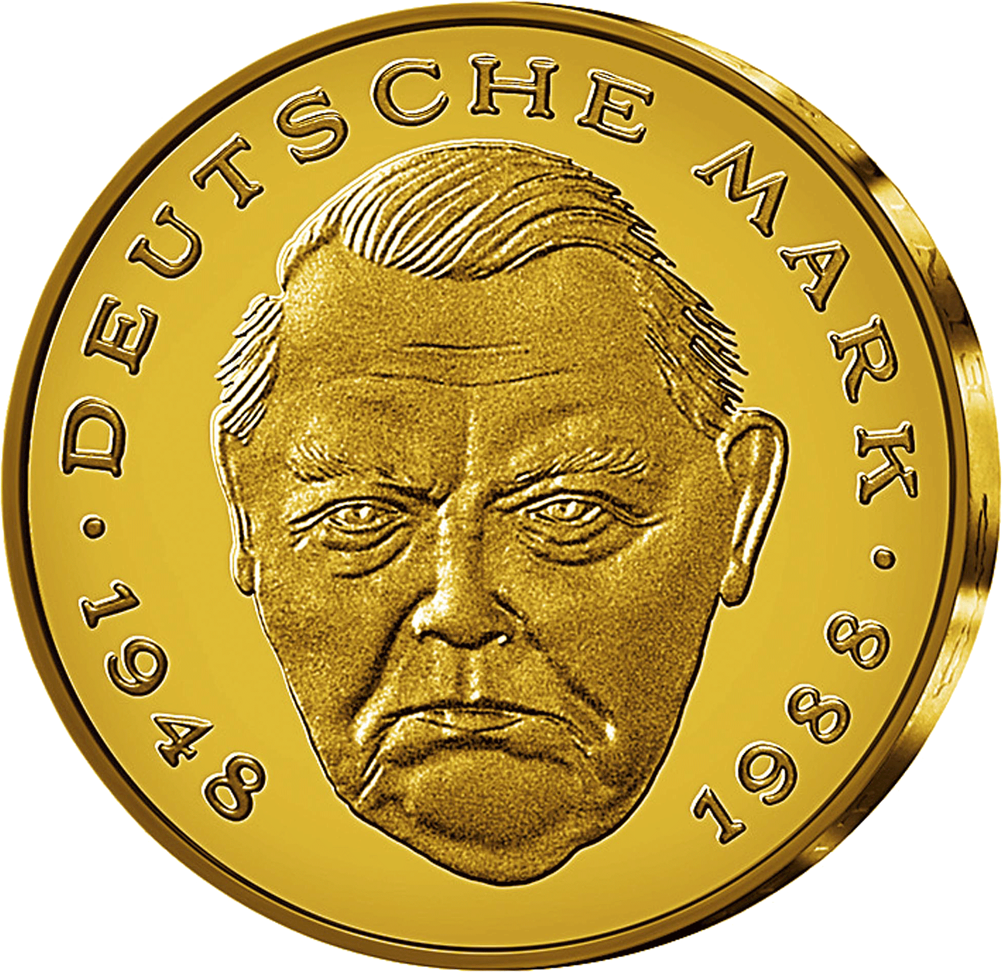 Berühmte Politiker auf 2-DM-Münzen mit reinstem Feingold veredelt!