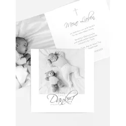 Dankeskarte Taufe selbst gestalten mit Spruch und Fotos im Onlinedesigner bei Meine-Kartenmanufaktur.de