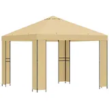 vidaXL Pavillon 3 x 3 m inkl. 4 Seitenteile Creme