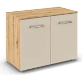 Rauch Kommode RAUCH "Gamma", eiche artisan, beige (champagner), B:80cm H:61cm T:42cm, Holzwerkstoff, Sideboards, Kommode, mit 2 Türen, verstellbaren Böden und viel Stauraum MADE IN GERMANY