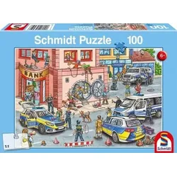 SCHMIDT SPIELE 56450 Polizeieinsatz, 100 Teile Kinderpuzzle