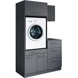 laundreezy Mehrzweckschrank-Set 68 x 200 x 118 cm Grau