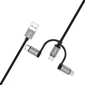 Varta USB-Kabel USB-A Stecker, USB-Micro-B Stecker, USB-C® Stecker, Apple Lightning Stecker 2.00 m 57937101111