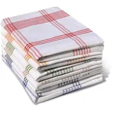 Home Linge Passion Küchentücher, 100% Baumwolle, 6 Stück, Größe 50 x 70 cm (Panachage blau, gelb, grün, rot, beige, schwarz)