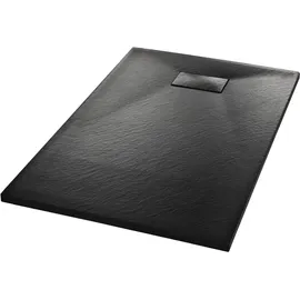 vidaXL Duschwanne SMC Schwarz 100×80 cm