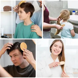 luxuskollektion 2er Set Bambus Kopfhaut Massagebürste Scalp Massager Haarbürste