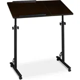 Relaxdays Laptoptisch groß höhenverstellbar Ebenholz Nachbildung/schwarz