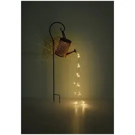 GLOBO Solarleuchte Metall 85 cm schwarz matt, 36x LED, spritzwassergeschützt, transparent