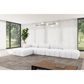 altdecor Modulares Sofa Ecksofa in L-Form - Kerru-L2 - 380x190x70 cm Weiß universal, links/rechts Corner modular Sofa Eckcouch Couch Wohnlandschaf... - Weiß