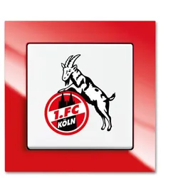 Busch-Jaeger 2000/6 UJ/04 Fanschalter 1. FC Köln Aus- und Wechselschaltung