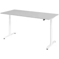Bümö Schreibtisch Grau, Weiß, Nachbildung, Rechteckig, 80x72x180 cm, FSC
