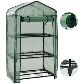 furnicato Mini-Gewächshaus 3 Stufig 69 x 49 x 125 cm grün