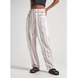 Pepe Jeans für Damen. PL211741 Mehrfarbige Dodo-Hose (L), Lässig, Leinen