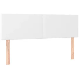 vidaXL Boxspringbett mit Matratze & LED Weiß 140x200 cm Kunstleder