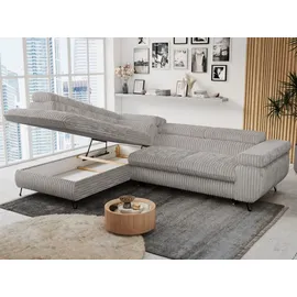 MKS Meble Eckcouch Cord 3-Sitzer Grau