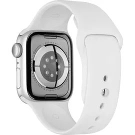 Apple Watch Series 8 GPS 45 mm Aluminiumgehäuse silber, Sportarmband weiß