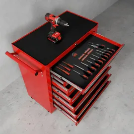 Tectake Werkzeugwagen, rot Metall, 33x79x69 cm, Nur In Filialen Erhältlich