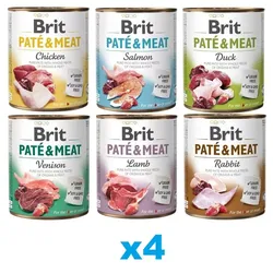 BRIT Pate&Meat Mix Geschmacks 24x800 g Pastete für Hunde
