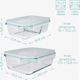 Navaris Frischhaltedose transparent 1,0 l 4-tlg.