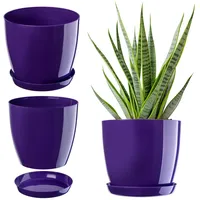 Kadax Blumentopf mit Untersetzer, aus Kunststoff, rund, 16 cm,